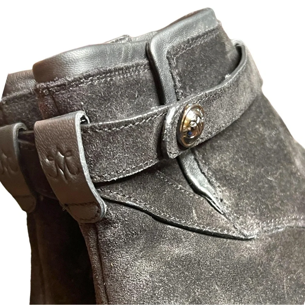 ▶️ Johnston & Murphy ◀️ Darby Snap Bootie All Leather Black Suede Women’s 8